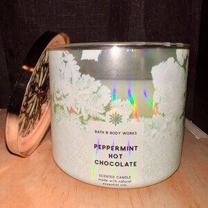 PEPPERMINT HOT CHOCOLATE 3-Wick Candle Bath & Body Works BBW NWT